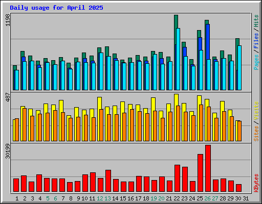 Daily usage for April 2025