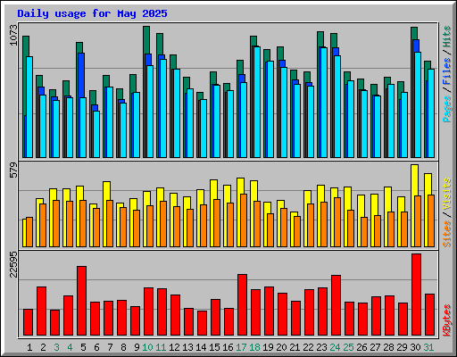 Daily usage for May 2025