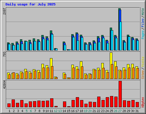 Daily usage for July 2025