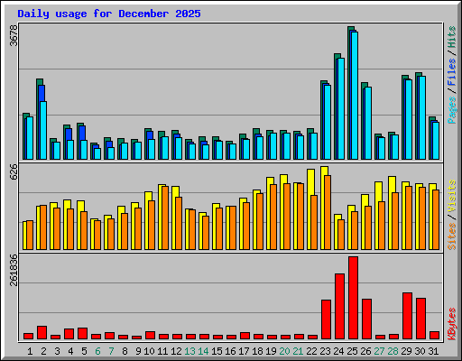 Daily usage for December 2025