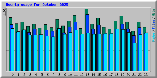 Hourly usage for October 2025